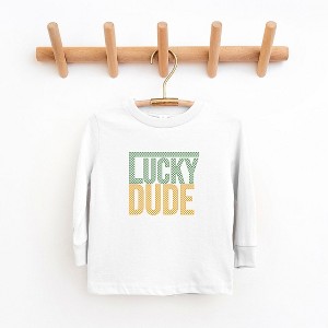 The Juniper Shop Block Checkered Lucky Dude Youth Long Sleeve Tee - 1 of 3