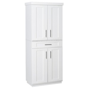Modern Kitchen Pantry Freestanding Cabinet Cupboard with Doors and Drawer, Adjustable Shelving - 1 of 4