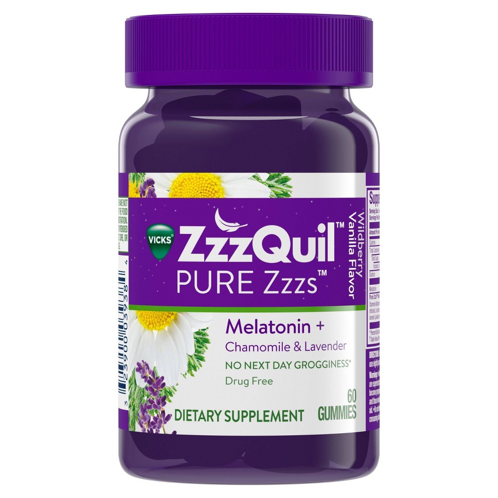 UPC 323900039384 product image for Vicks ZzzQuil Pure Zzzs Gummies - Melatonin + Chamomile & Lavender - Wildberry V | upcitemdb.com