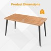 Gymax 63" Outdoor Indoor Dining Table w/Acacia Wood Slatted Tabletop Umbrella Hole - 3 of 4