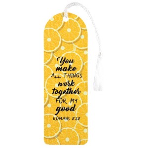 Dicksons BKMTL-515 You Make All Things Work Together for My Good Sunshine Yellow 2 x 6 Paper and Tassel Encouraging Tassel Bookmark, Pack of 12 - 1 of 2
