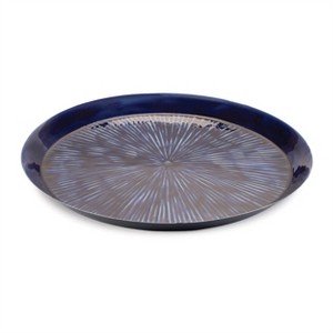Round Etched Metal Tray 13.5"D - 1 of 2