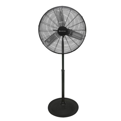 Comfort Zone CZHVP30 30 Inch High-Velocity 3 Speed Adjustable Tilt Indoor Industrial Freestanding Pedestal Fan, Black