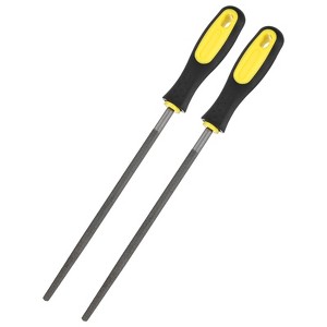 Unique Bargains Round Metal File High Carbon Steel Grip Handle Hand Files - 1 of 4