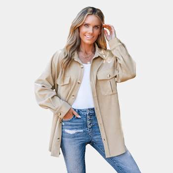 Women's Corduroy Button-Front Shacket - Cupshe