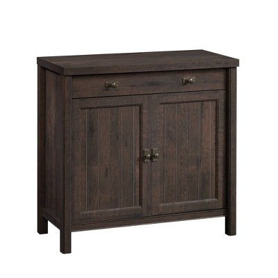 Sauder 30" Costa Library Base Coffee Oak : Farmhouse Style with Adjustable Shelves, Particle Board Construction