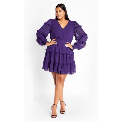 Women's Plus Size Daisy May Dress - royal purple | CITY CHIC