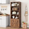 ODK Farmhouse Bookcase with Doors 11.8in Depth Display Storage Shelves 71.4in Tall Industrial Bookshelf Wooden 6 Shelf Bookshelves for Home Office - 3 of 4
