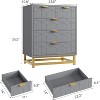 Nasitip 5 Drawer Dresser for Bedroom, Modern Chest with Gold Metal Base & Handles, Storage Cabinet for Closet, Living Room - 2 of 4