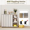 Costway 3-Tier Wooden Shoe Storage Organizer with Doors & 3-Level Adjustable Open Shelves Natural/White/Light walnut/Black/Yellow - 2 of 4