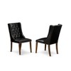 HomeStock 7 Piece Kitchen Dining Table Set Consists of a Dinner Table and 6 Black PU Leather Dining Room Chairs - Distressed Jacobean Finish - 4 of 4