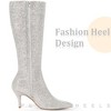 Perphy Women's Pointy Toe Glitter Stiletto Heel Knee High Boots - 4 of 4