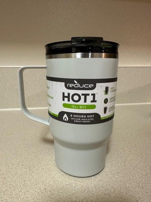 Reduce Vacuum Insulated Stainless Steel Hot1 Mug with Lid and Handle,  Black, 14 oz. 