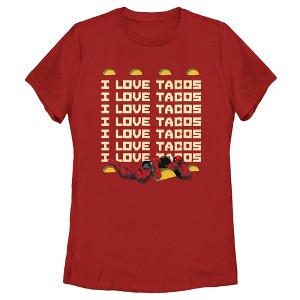 Women's Marvel Deadpool I Love Tacos T-Shirt - 1 of 4