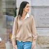 Women's Cozy Knit Relaxed V-Neck Pullover Sweater - Cupshe - 2 of 4