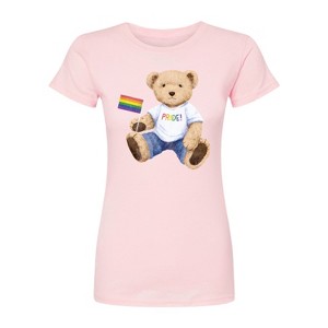 Women's - Instant Message - Pride Teddy Bear Fitted Graphic T-Shirt - 1 of 3