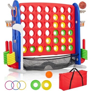 4 in a Row Tabletop Game, 3.6 Ft 4 to Score Game for Kids & Adults, Indoor/Outdoor Family Yard, Portable Giant 4 Row Game with Carrying Bag for Home - 1 of 4