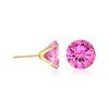 Ross-Simons 8.70 ct. t.w. Pink Topaz Stud Earrings in 14kt Yellow Gold - 3 of 4