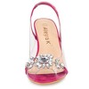 Allegra K Women's Clear Slingback Flower Rhinestone Peep Toe Heels Sandals - 2 of 4