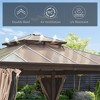 Gloweer Outdoor Hardtop Aluminum Gazebo Permanent with Polycarbonate Double Roof, with Curtain and Net - 2 of 4