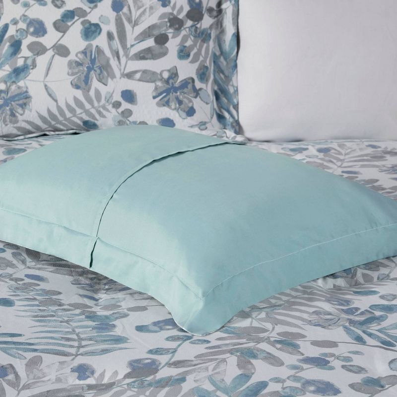 5pc Miley Seersucker Duvet Cover Set with Throw Pillows Blue - Madison Park, 5 of 13