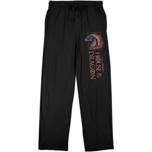 House Of The Dragon Dragon Portrait Art Men's Black Sleep Pajama Pants - 1 of 2