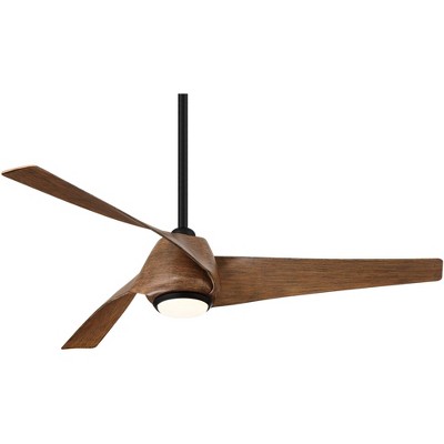 Casa Vieja 53" Grand Breeze Farmhouse Rustic Indoor Ceiling Fan 3 Blade CCT LED Remote Control Black Finish Koa Finish Blades Bedroom Living Room