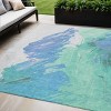 HomeRoots 5' X 8' Pale Aqua Mint Green And Ivory Abstract Washable Indoor Outdoor Area Rug - 2 of 4