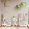 vidaXL Highback Chair Cushions - Outdoor/Indoor Seat Pads, 2 Pcs, Cream Oxford Fabric, 47.2"x19.7"x2.8", Water-Resistant - 2 of 4