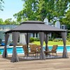 TiramisuBest 13'x10' Retractable Pergola Patio Gazebo，Canopy for Gardens/Terraces/Backyard (Beige) - 2 of 4