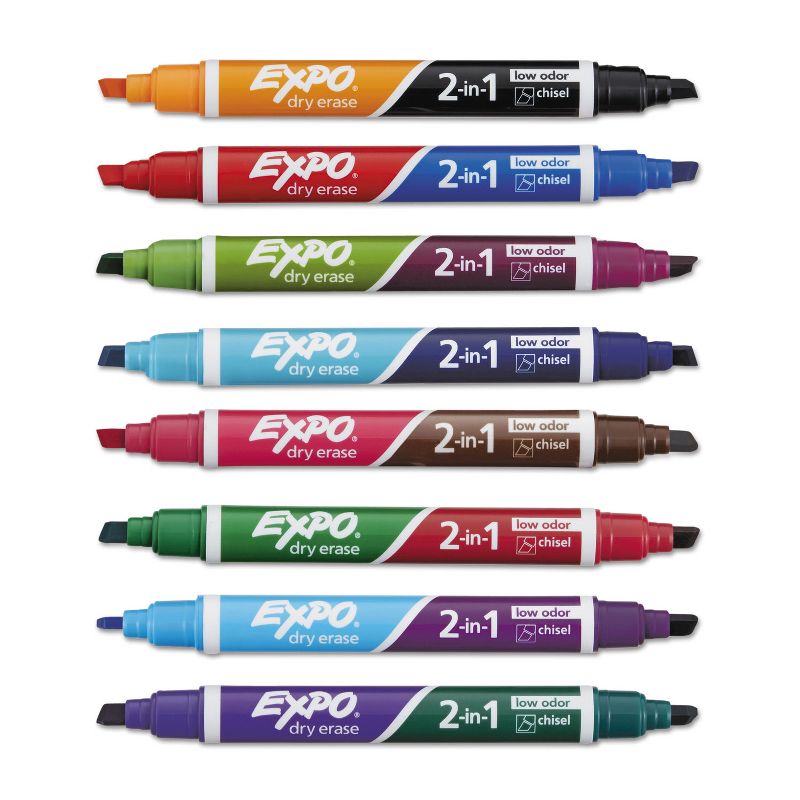 EXPO 2-in-1 Dry Erase Markers 16 Assorted Colors Medium 8/Pack 1944658, 4 of 5