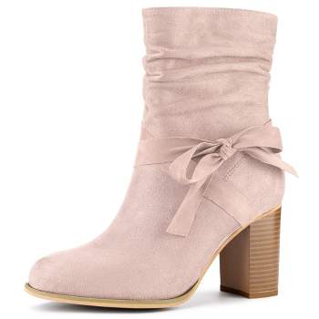 Allegra K Women's Casual Chunky Heel Ankle Boots