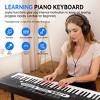 SUGIFT 61 Key Light-Up Electronic Keyboard Piano Set with with LCD Screen, Stand, Stool, Mic & Headphones - 4 of 4