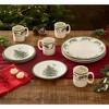 Spode Christmas Tree Holly Dinner Plates, Set of 4 - 10 Inch Stoneware with White Center & Holly Accents - Microwave, Dishwasher & Freezer Safe - 4 of 4