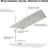 PURPLE LEAF Patio Umbrella White Cantilever Offset Umbrella Square Outdoor Umbrella with 360-degree Rotation for Garden Deck Pool - 3 of 4