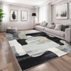 Machine Washable Contemporary Abstract Area Rug Low Pile Stain & Slip Resistant Pet Friendly Floor Cover - 3 of 4