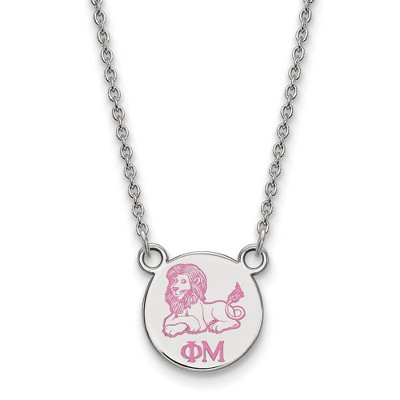 Black Bow Jewelry Sterling Silver Phi Mu Greek Life Necklace 18 Inch