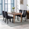 VYNXARIA Upholstered Wing-Back Dining Chair with Backstitching Nailhead Trim and Solid Wood Legs,Set of 2, Black - 4 of 4