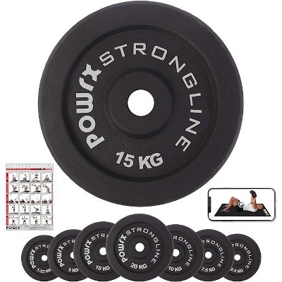 Powrx 2.5-120 Kg Cast Iron Plates Weight Plates For Training, Black ...