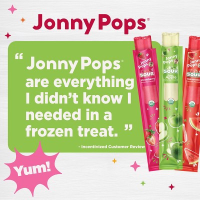 JonnyPops Organic Freezer Pops Sours Strawberry, Green Apple, Watermelon - 28 fl oz/20ct