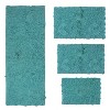 Bell Flower Collection Bath Rugs, Extra Soft and Absorbent, Non-Slip Bath Mats, Machine Washable Bathroom Mats, 4 Pcs Set with Runner, Turquoise - 2 of 4