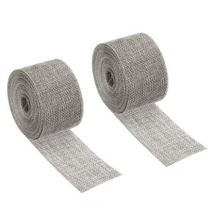 Unique Bargains DIY Crafts Decoration Soft Burlap Fabric Wired Ribbon 2 Pcs - 1 of 4