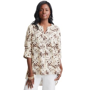 Jessica London Hi-Low Linen Tunic - 1 of 4
