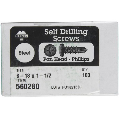 Hillman No. 8-18 X 1-1/2 In. L Phillips Pan Head Self- Drilling Screws ...