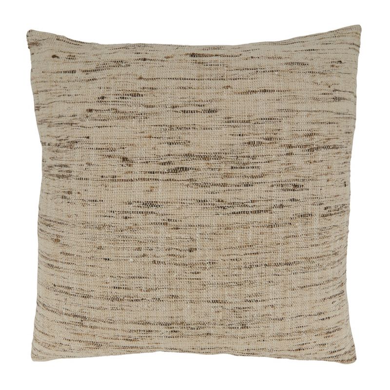 Saro Lifestyle Textured  Decorative Pillow Cover, Oatmeal, 20", 1 of 4