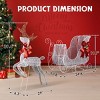Syemin Decorative Holiday Scene Props 3-Piece 2 Reindeer Sleigh Christmas Outdoor Decorations Outdoor Holiday Indoor Decor, White, 6.3"*29"*39.4" - 4 of 4