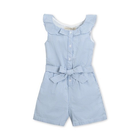 Hope & Henry Girls' Ruffle Collar Button Front Romper, Kids, 7 : Target