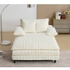 59-64.5" Oversized Chaise Lounge Chair with Adjustable Backrest, Corduroy Deep Seat Sleeper Sofa Bed for Living Room-3irtyhousy - 3 of 4