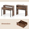 Costway 39.5" Expandable Rolling Computer Desk with Monitor Shelf 2-tier Desktop 2 Drawers Natural/Brown/Black - 3 of 4