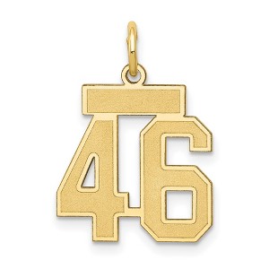 Black Bow Jewelry 14k Yellow Gold, Jersey Collection, Small Number 46 Pendant - 1 of 4